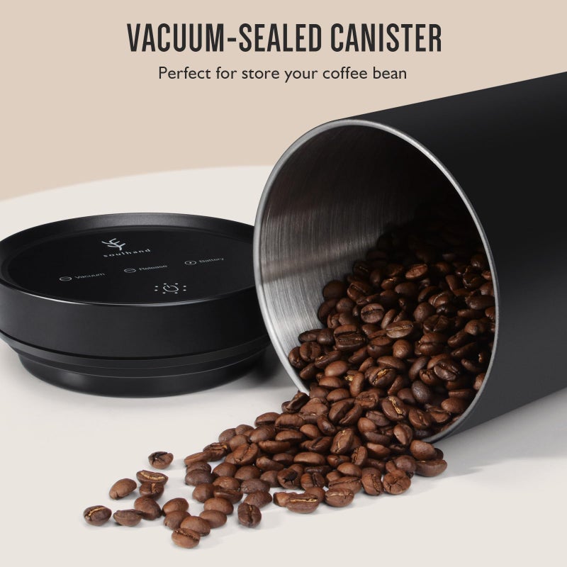 Soulhand SOUL HAND Vacuum Coffee Canister, Airtight Sealed Coffee Canister Automatic Vacuum Stainless Steel Coffee Containers, Coffee Bean Storage Container for Coffee/Food Storage 1.6 L - Image 5