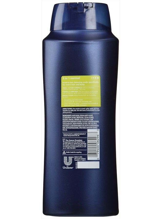 Suave Men 3 in 1 Shampoo Conditioner and Body Wash Citrus Rush 28 Fl oz(Pack of 2) - Image 2