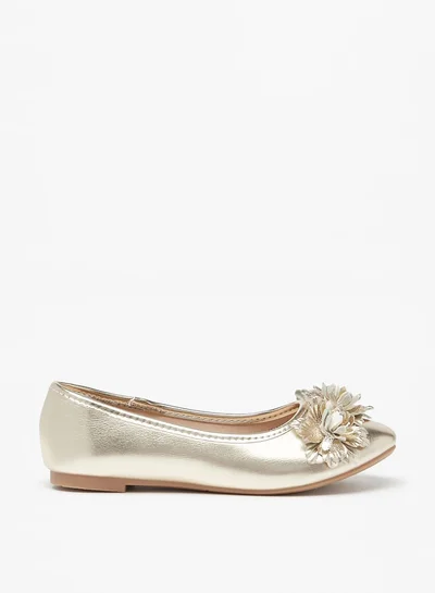 Flora Bella By Shoexpress Girl's Applique Detail Slip-On Round Toe Ballerina Shoes Ramadan Collection
