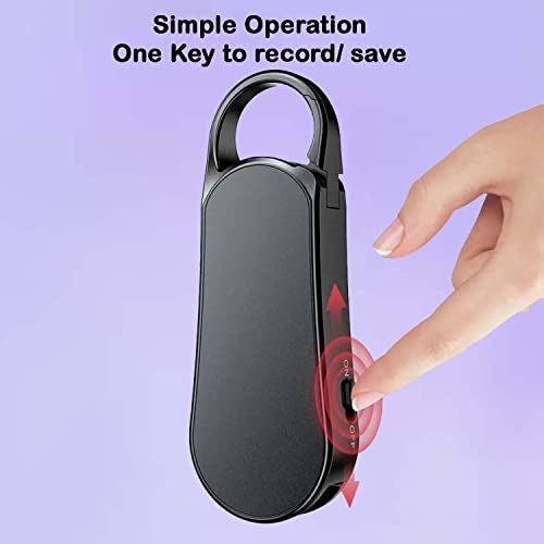 RENMAX® Digital Voice Recorder MP3 Player Key Chain Metal Body Rechargeable Voice Activated Recording 32GB Black - 1Pc - Image 2