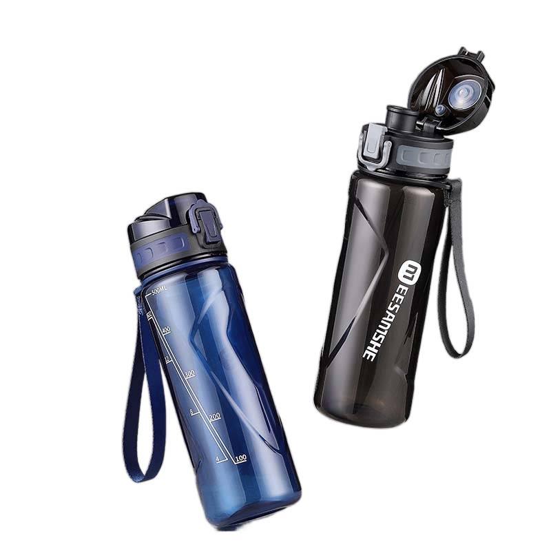 قارورة مياه رياضية باللون الأسود - 650 ml مع مقبض بمقبض سهل الحمل للرحلات اليومية لترتيب الأغراض للاستخدام العملي - Image 3