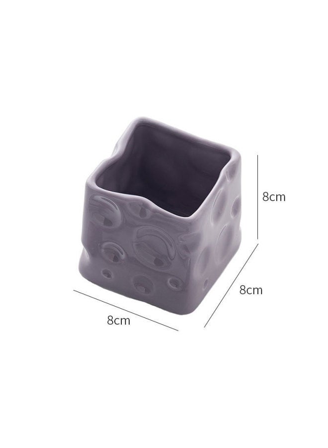 Cream Style Advanced Fruit Fork Suit Multi-purpose Ceramic Cheese Storage Can Bar Decoration Good Hand Ceremony-Specification:Light Purple - Image 1