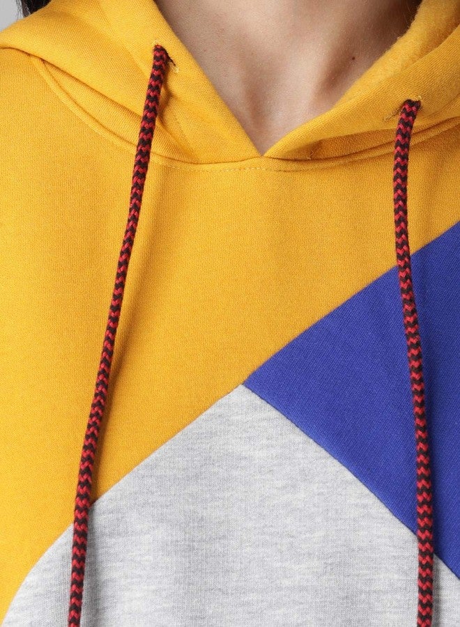 KOTTY Womens Full Sleeve Sweatshirt(YellowBlueSilver,L) - Image 4