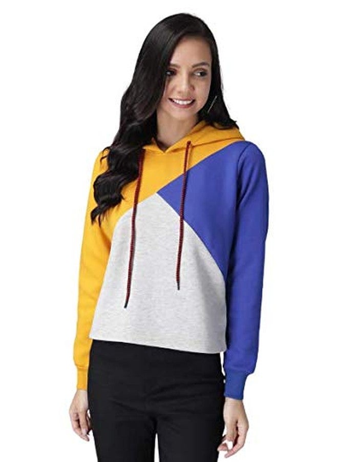 KOTTY Womens Full Sleeve Sweatshirt(YellowBlueSilver,L) - Image 1