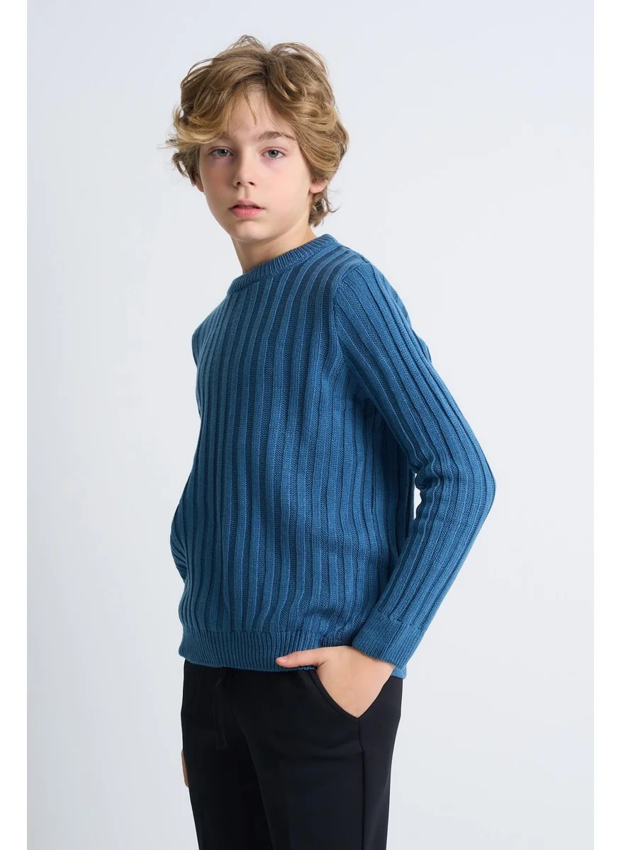 Alexander Gardi Patterned Long Sleeve Knitted Kids Sweater