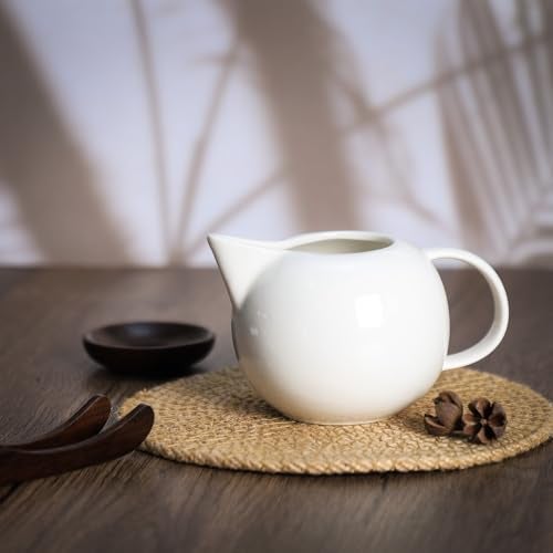Bicuzat Pure White Porcelain Sugar Bowl and Creamer Set with Lid Creamer Serving Set Coffee Serving Set-10 OZ - Image 4