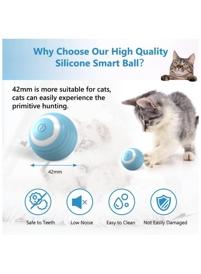 RTYY Interactive Cat Toy Ball,  Smart Ball cat Toy for Indoor Cat Kitten,Cat Toys Gift for Your Kitty (Blue) - Image 2