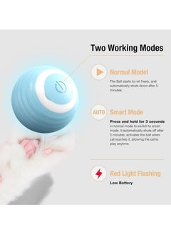RTYY Interactive Cat Toy Ball,  Smart Ball cat Toy for Indoor Cat Kitten,Cat Toys Gift for Your Kitty (Blue)  - Image 3