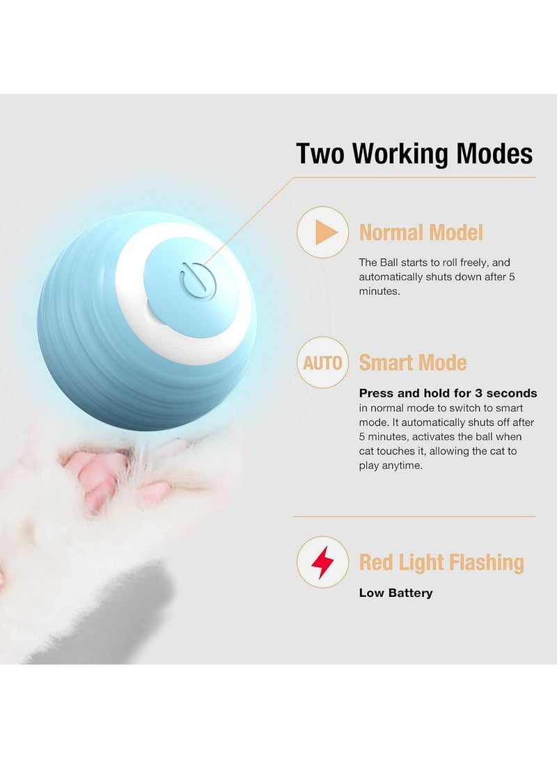 RTYY Interactive Cat Toy Ball,  Smart Ball cat Toy for Indoor Cat Kitten,Cat Toys Gift for Your Kitty (Blue) - Image 3
