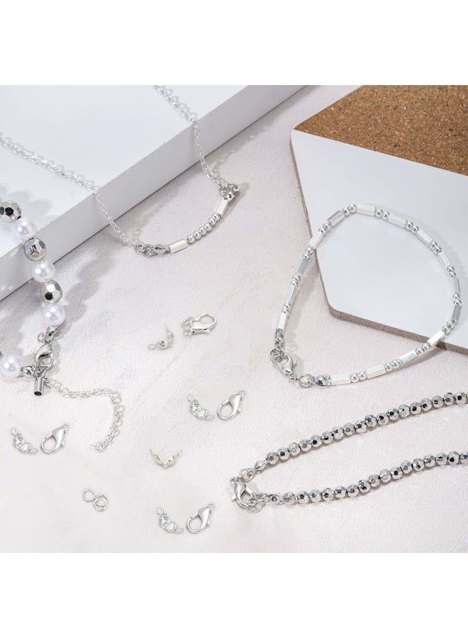 WILLBOND 450 Pieces Jewelry Making Accessories Set Includes 200 Pieces Bead Tips Knot Covers 200 Pieces Open Jump Ring Connectors and 50 Pieces Lobster Claw Clasps for DIY Jewelry Crafts Making (Silver) - Image 4