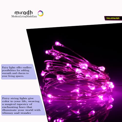 MIRADH Fairy Lights USB Powered String Lights 5M, 50 Led Christmas Lights Fairy String Lights for Party Wedding Festival Bedroom Table Decoration (Pink, PACKOF 2) - Image 3