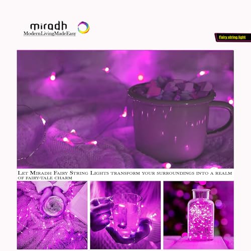MIRADH Fairy Lights USB Powered String Lights 5M, 50 Led Christmas Lights Fairy String Lights for Party Wedding Festival Bedroom Table Decoration (Pink, PACKOF 2) - Image 5