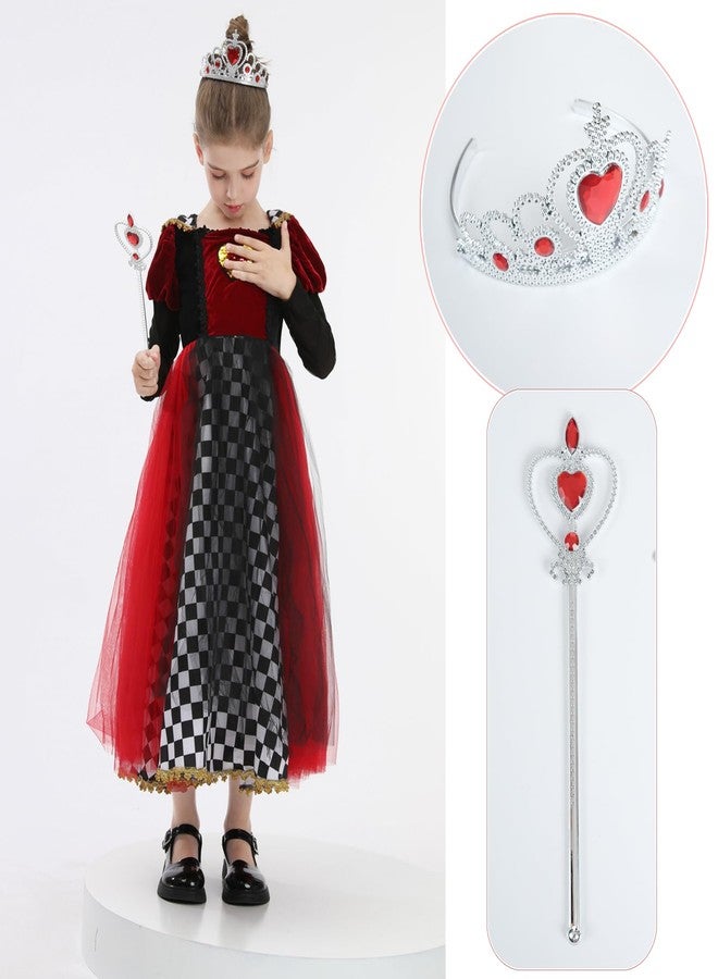 NSPSTT Royal Red Queen Costume for Girl Halloween Dress Queen of Hearts Costume - Image 3