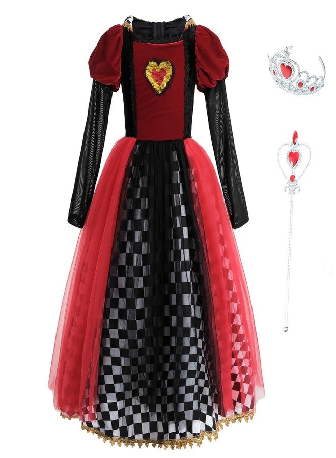 NSPSTT Royal Red Queen Costume for Girl Halloween Dress Queen of Hearts Costume - Image 1
