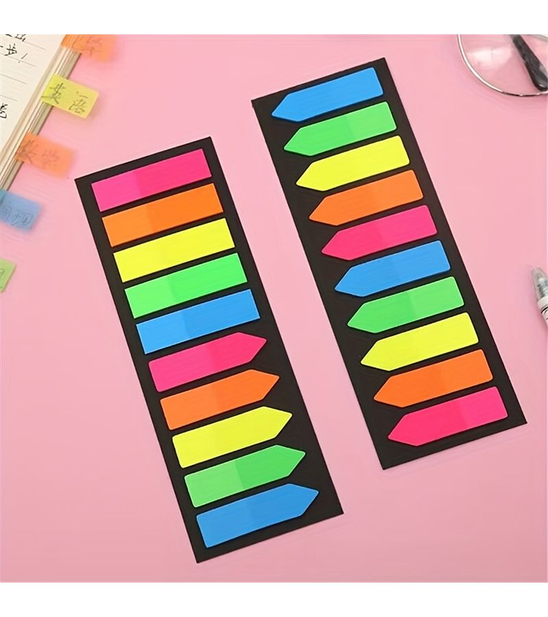 1 Pack 10 Color Flat Head High Quality Multicolor Memo Sticky Notes Bookmark Stickers for Student Office Supplies Easy Tear - Image 5