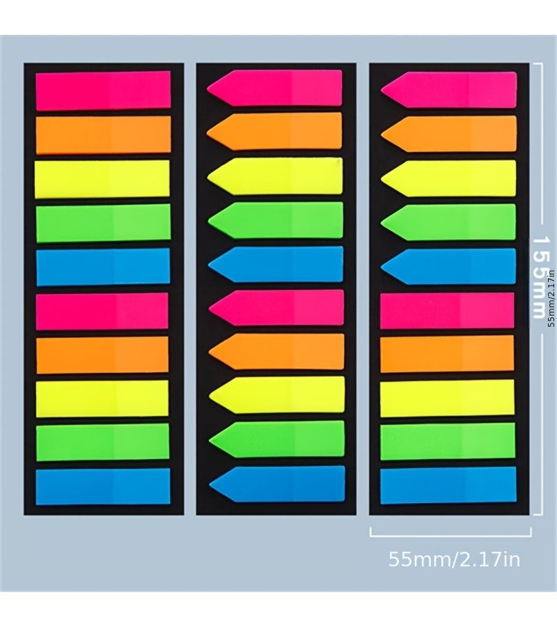 1 Pack 10 Color Flat Head High Quality Multicolor Memo Sticky Notes Bookmark Stickers for Student Office Supplies Easy Tear - Image 3