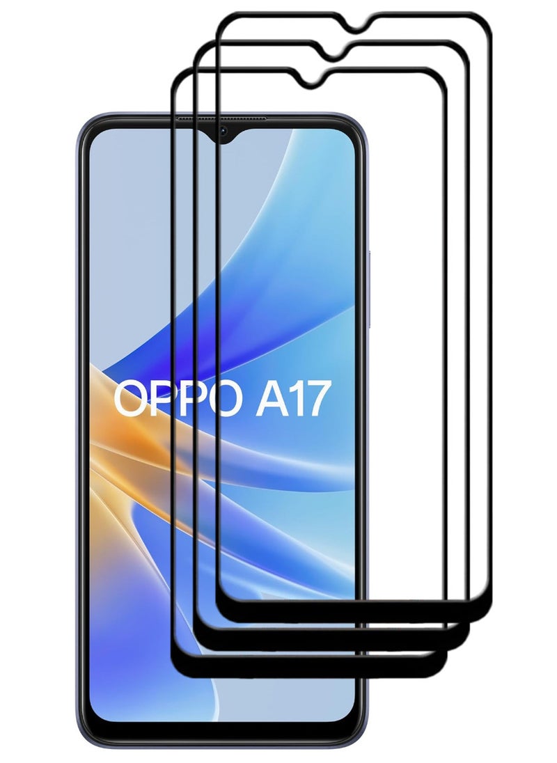 ACLIX 3 Pieces Antistatic ESD Dustproof Premium Quality High Definition Tempered Glass Screen Protector Designed For Oppo A17 - Image 1