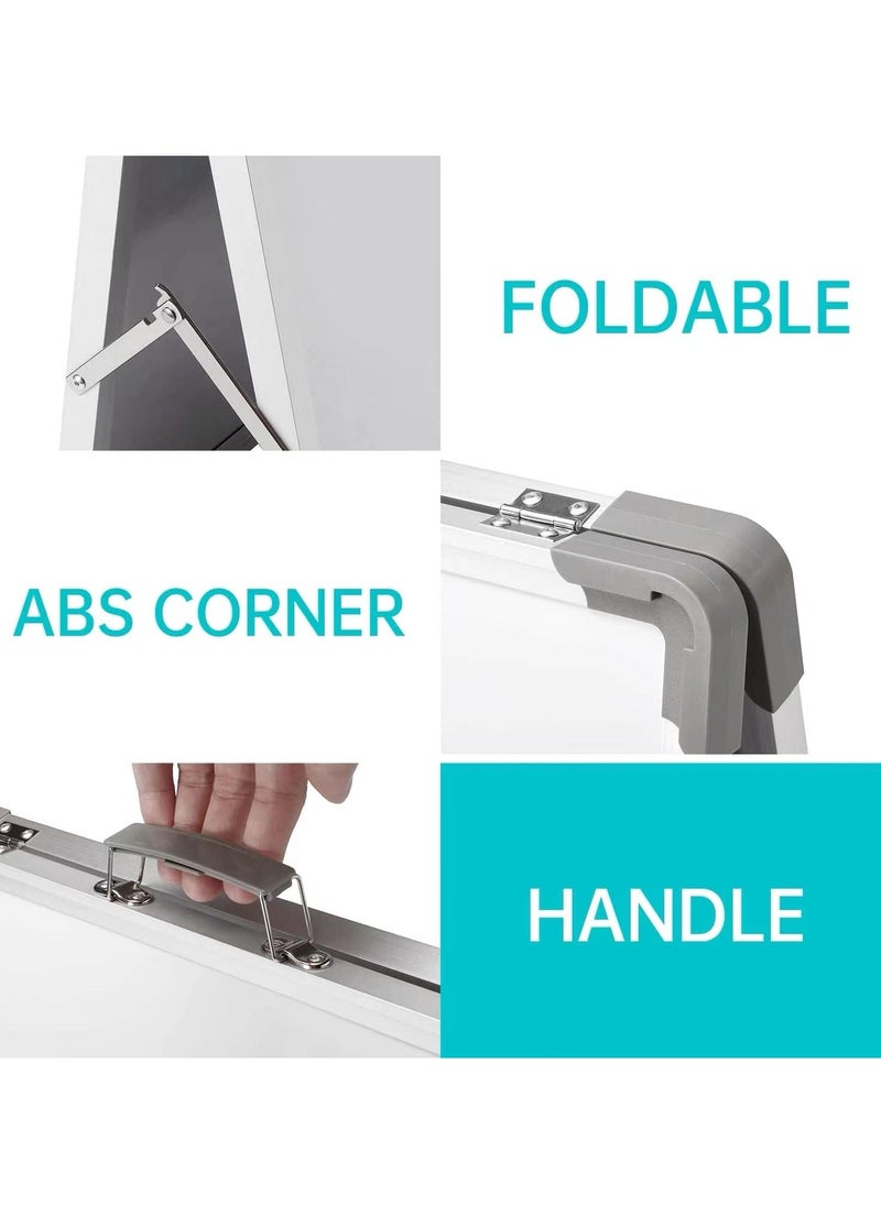 SYOSI, Magnetic Dry Erase Whiteboard, Small Double Sided Magnetic Whiteboard, Desktop Vertical Portable Folding White Board for Kids Writing, School Office Teaching Bulletin Board - Image 4