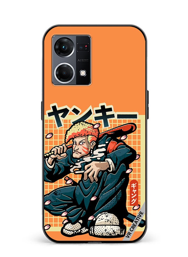 VR CREATIVE Protective Case Cover For Oppo Reno8 4G Japanese Yankee Design Multicolour - Image 1