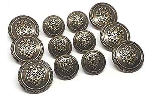 Chimes CHIMES Antique Metal Bronze Round Button for Blazer Suit, Sherwani and Indian Dresses Sports Coat Uniform Jacket Beautiful and Classy Design (Bronze 12 Coat Button) - Image 1