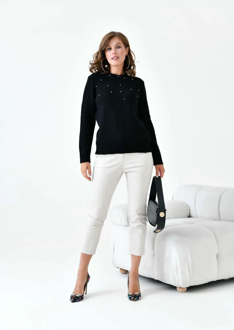 Garmi Women's Beaded Sweater Black