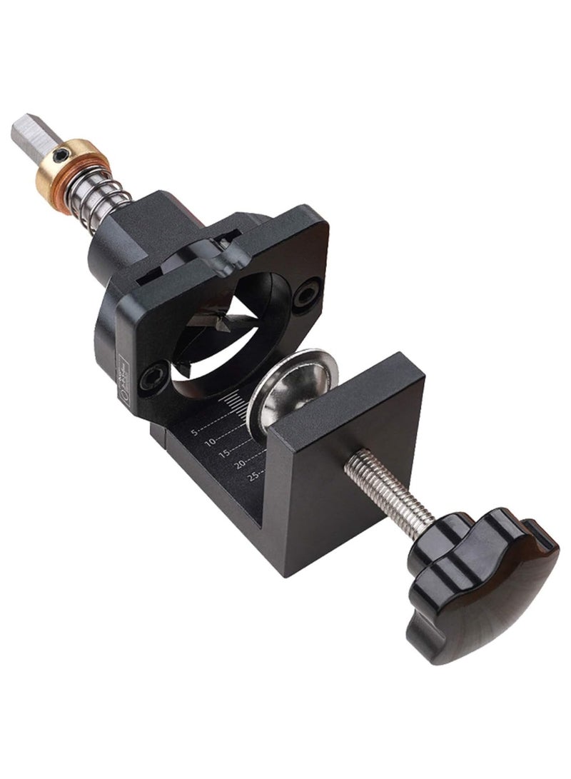 Cobest Aluminum Alloy Hinge Drilling Hole Puncher, Cabinet Door Hinge Jig With 35mm Drill Guide Locator Dowel Jig, Edge Distance Adjust With Clamp Woodworking Practical, Hole Woodworking Doweling Jig - Image 1