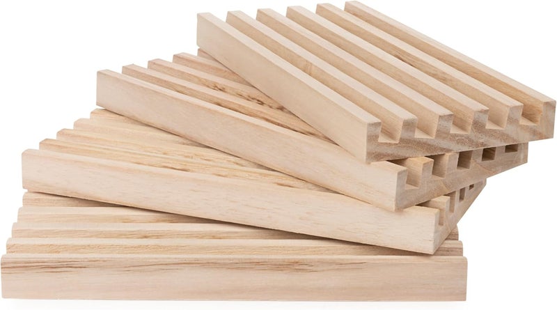Spin Master Games Wood Domino Racks, Set of 4 Trays for Mexican Train and Other Dominoes Games, for Families and Kids Ages 8 and up - Image 1