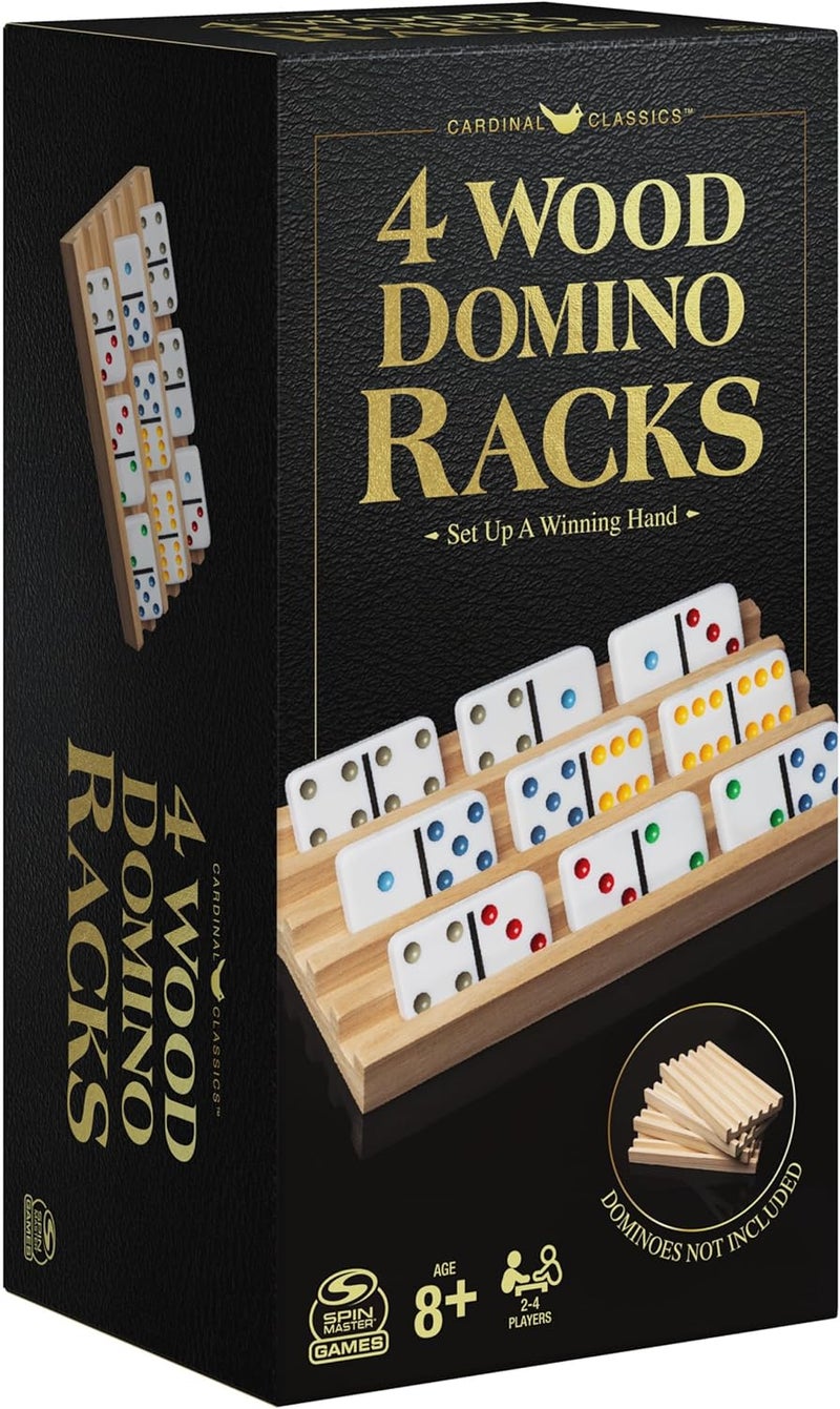 Spin Master Games Wood Domino Racks, Set of 4 Trays for Mexican Train and Other Dominoes Games, for Families and Kids Ages 8 and up - Image 5