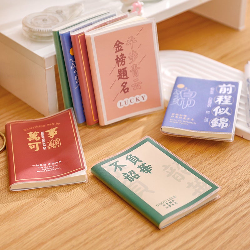 Inspirational Text Plastic Cover Book Primary School Student A7 Portable Message Notebook Junior High School Student Italian Practical Reward Stationery Gift - Image 5