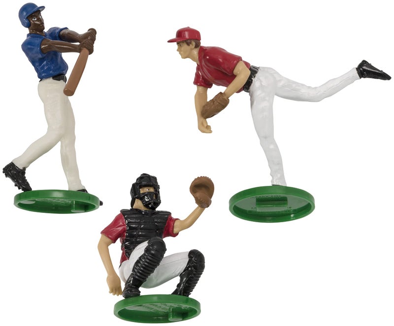 DecoPac DecoSetÂ® Batter Up 3 Piece Decorations Set, Cake and Cupcake Toppers for Baseball Themed Birthdays, Celebrations, and Parties, Food Safe, Re-usable, Red, Blue - Image 2