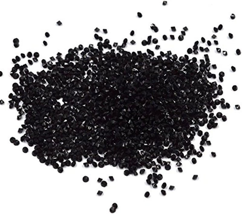 Minejin Nail Art Mini Rhinestones Micro Crystals Sharp Bead Phone Mini Gems DIY Art Decoration Need Glue 1400Pcs (Black)