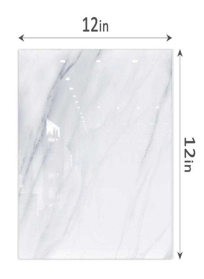 Crystiles 10pcs 12"x12" Marble Peel and Stick Waterproof Wall Panels - Image 2