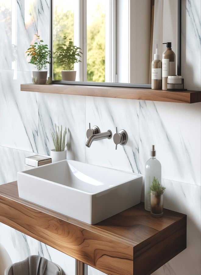 Crystiles 10pcs 12"x12" Marble Peel and Stick Waterproof Wall Panels - Image 4