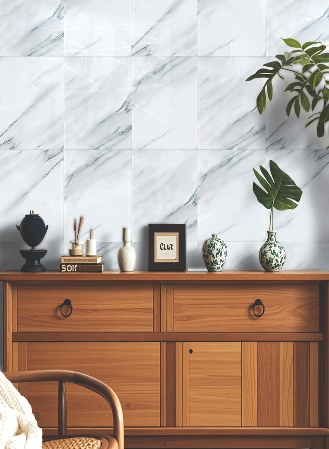 Crystiles 10pcs 12"x12" Marble Peel and Stick Waterproof Wall Panels - Image 5