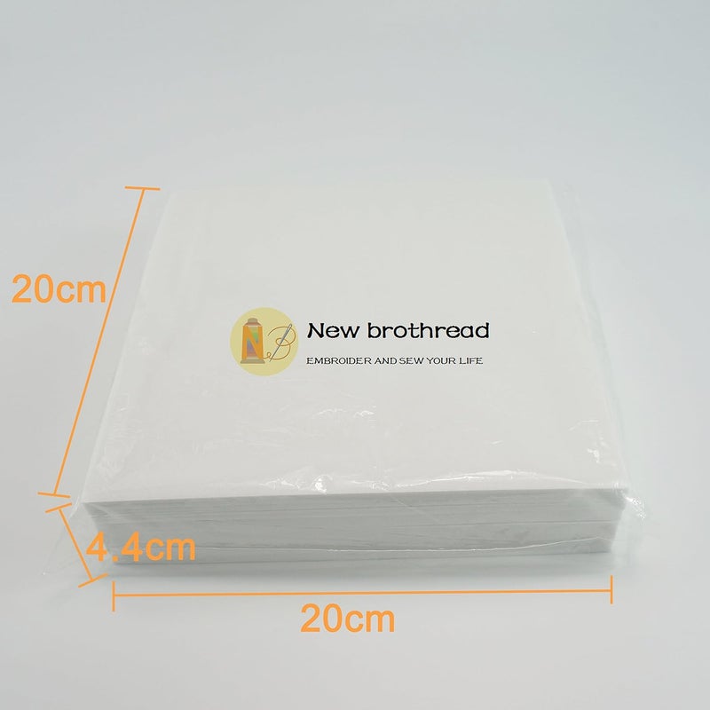 New brothread Tear Away Machine Embroidery Stabilizer Backing 8"x8" - 200 Precut Sheets - Medium Weight 1.8 oz - Fits 4x4 and 6x6 Hoops - Image 2