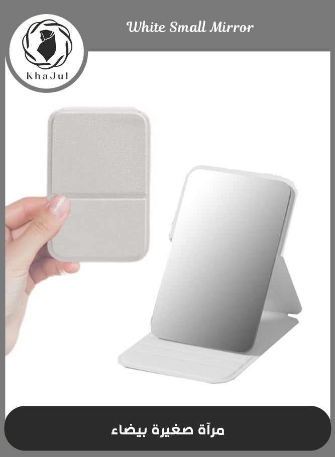 Loquat Pocket Mirror, Portable Folding Compact Makeup Mirror for Quick Touch-ups on the Go - White - Image 1
