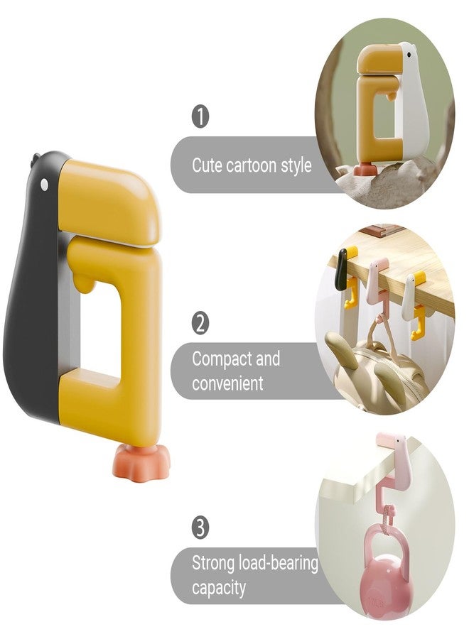 Swicado Portable Duck Shaped Detachable Non-Slip Folding Table Hook - No-Drill Purse Hanger & Bag Clamp for School/Office Desk Storage & Organization - Image 4