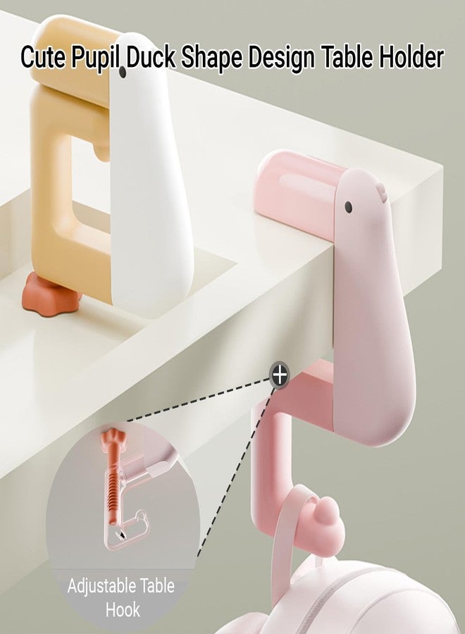 Swicado Portable Duck Shaped Detachable Non-Slip Folding Table Hook - No-Drill Purse Hanger & Bag Clamp for School/Office Desk Storage & Organization - Image 5