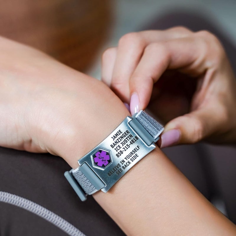 Divoti Custom Engraved Medical Alert ID Bracelet – Dual-Sided Wristband, Stainless Steel – Durable & Rust Free – Adjustable & Trim-to-Fit – Emergency Medical Info Band for Men & Women - Image 5