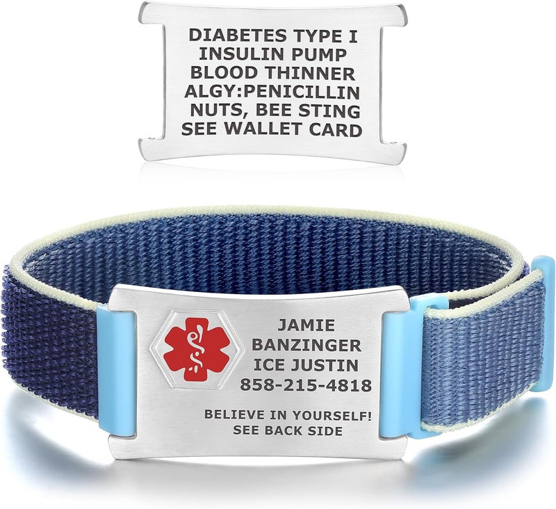 Divoti Custom Engraved Medical Alert ID Bracelet – Dual-Sided Wristband, Stainless Steel – Durable & Rust Free – Adjustable & Trim-to-Fit – Emergency Medical Info Band for Men & Women - Image 1