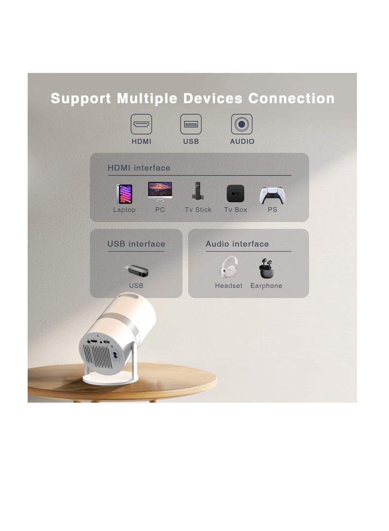HY300 Smart Mini Projector – Android 11, 220 ANSI Lumens, 4K/1080P Support, 5G WiFi, Bluetooth 5.0, 180° Rotation – Portable Home Theater - Image 2