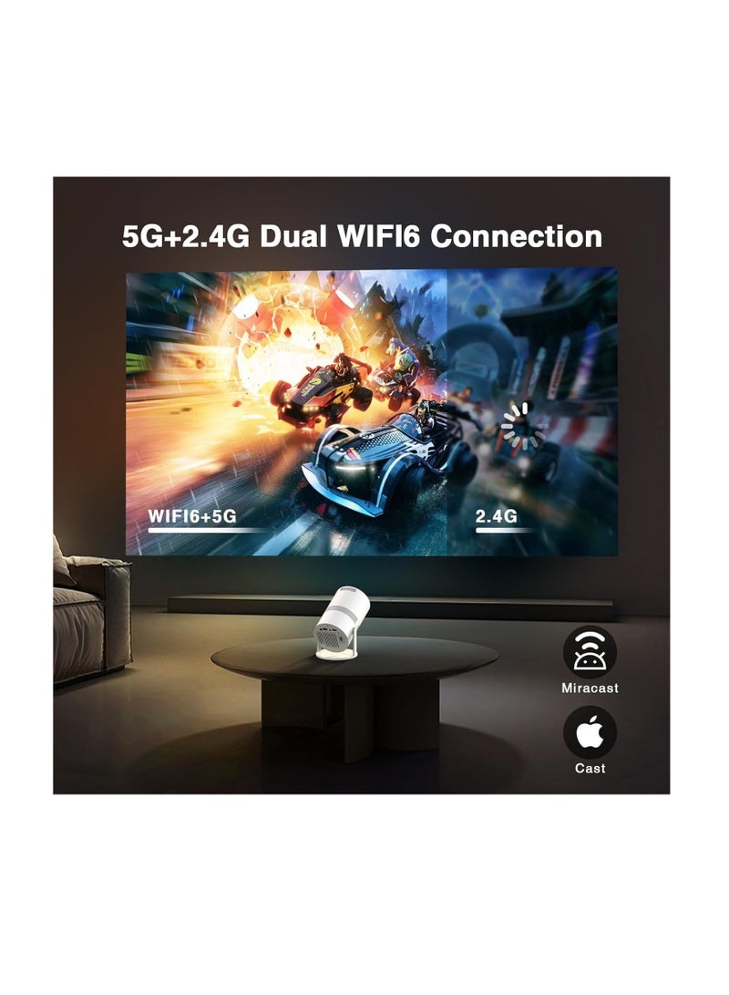 HY300 Smart Mini Projector – Android 11, 220 ANSI Lumens, 4K/1080P Support, 5G WiFi, Bluetooth 5.0, 180° Rotation – Portable Home Theater - Image 4