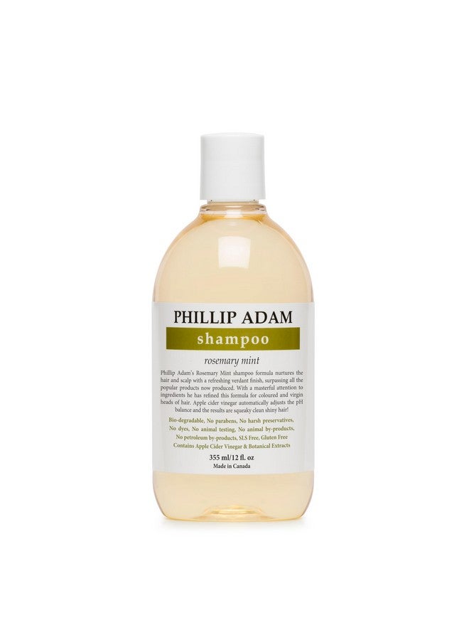 PHILLIP ADAM Rosemary Mint Shampoo For All Hair Types - Gentle, Sulfate Free And Paraben Free - Enhance Shine - 12 Ounce - Image 1