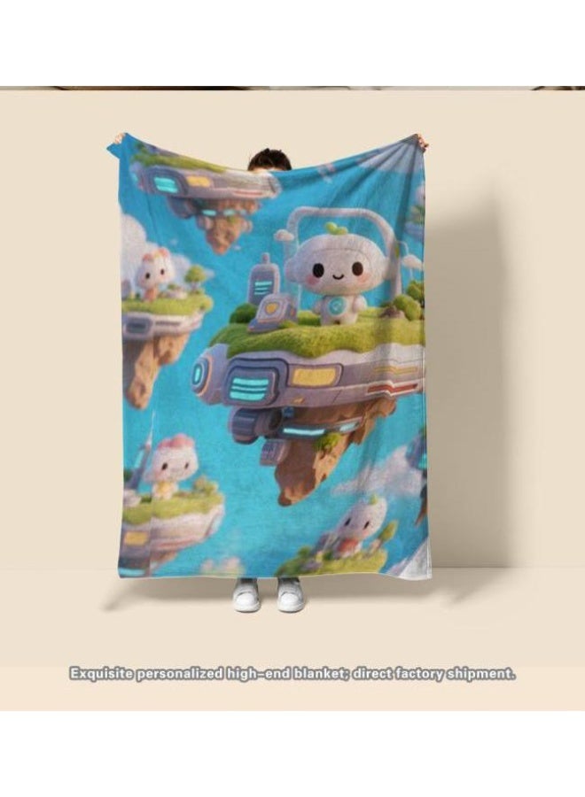 عام بطانية رقيقة من الفانيلا الكرتونية للأطفال والرضع (دافئة ومريحة، ومناسبة للنوم والألعاب) 70 سم * 100 سم - Image 1