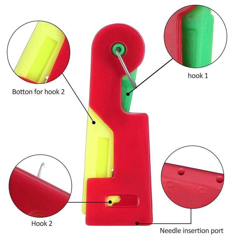 Embroidery Needle Threader Tool 2 Pcs Sewing Machine Needle Threader for Hand Sewing Needlework Small Eye Needles Embroidery Craft Knitting Quilting - Image 4