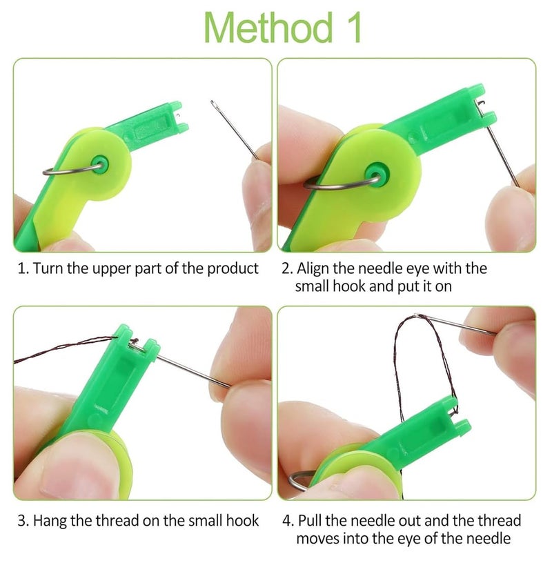 Embroidery Needle Threader Tool 2 Pcs Sewing Machine Needle Threader for Hand Sewing Needlework Small Eye Needles Embroidery Craft Knitting Quilting - Image 2