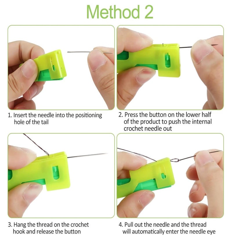 Embroidery Needle Threader Tool 2 Pcs Sewing Machine Needle Threader for Hand Sewing Needlework Small Eye Needles Embroidery Craft Knitting Quilting - Image 3