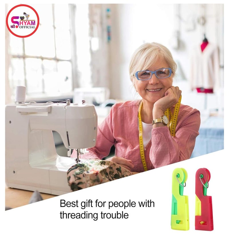 Embroidery Needle Threader Tool 2 Pcs Sewing Machine Needle Threader for Hand Sewing Needlework Small Eye Needles Embroidery Craft Knitting Quilting - Image 5