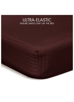 Hotel Linen Klub Down Alternative Comforter  Set -Ultra Soft Brushed Stripe Microfiber Fabric, 200GSM Soft Fibersheet Filling, Size : Double  220 x 240cm , Color: Chocolate  - Image 5
