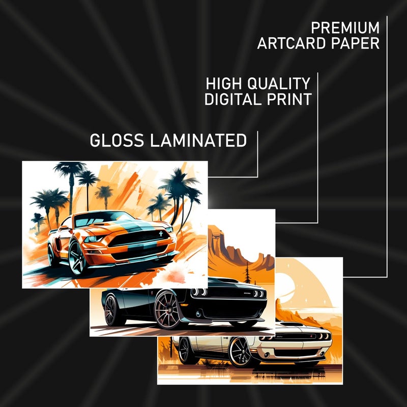 SAW Mini Vintage Car Prints Poster Wall Collage kit - Pack Of 54 | 4 x 6 Inches | Aesthetic Artwork Posters | Classic Retro Car Collage Kit for Room, Garage & Office |Antique Automobile Wall Art Décor - Image 2